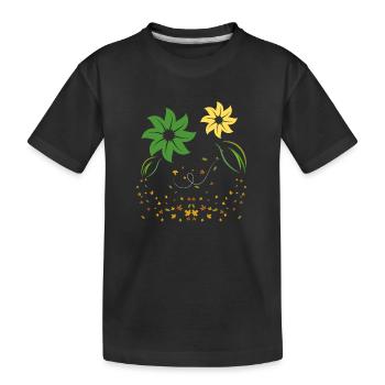 Herbstblumen - Kinder Premium Bio T-Shirt - Schwarz - Vorne