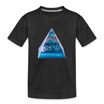 Schutzsymbol /Böses Blick-Schutz - Kinder Premium Bio T-Shirt - Schwarz - Vorne