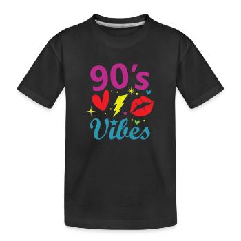 Proverbes des années 1990 Idée cadeau des années 90 - T-shirt bio Premium Enfant - noir - Devant