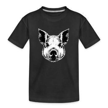 porc doux porcs porcs animaux animaux 16 - T-shirt bio Premium Enfant - noir - Devant