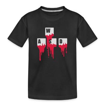 Computer Tastatur Tasten WASD - Kinder Premium Bio T-Shirt - Schwarz - Vorne