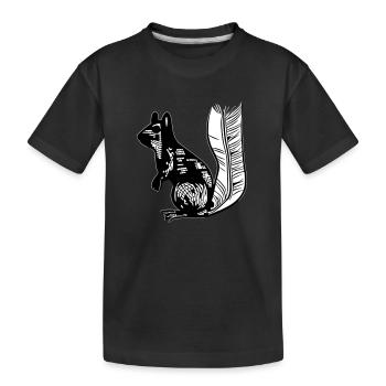 Eichhörnchen süß Tier lustig Tiere Natur Vektor 3 - Kinder Premium Bio T-Shirt - Schwarz - Vorne