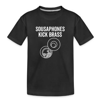Sousaphone Kick Brass - Kinder Premium Bio T-Shirt - Schwarz - Vorne