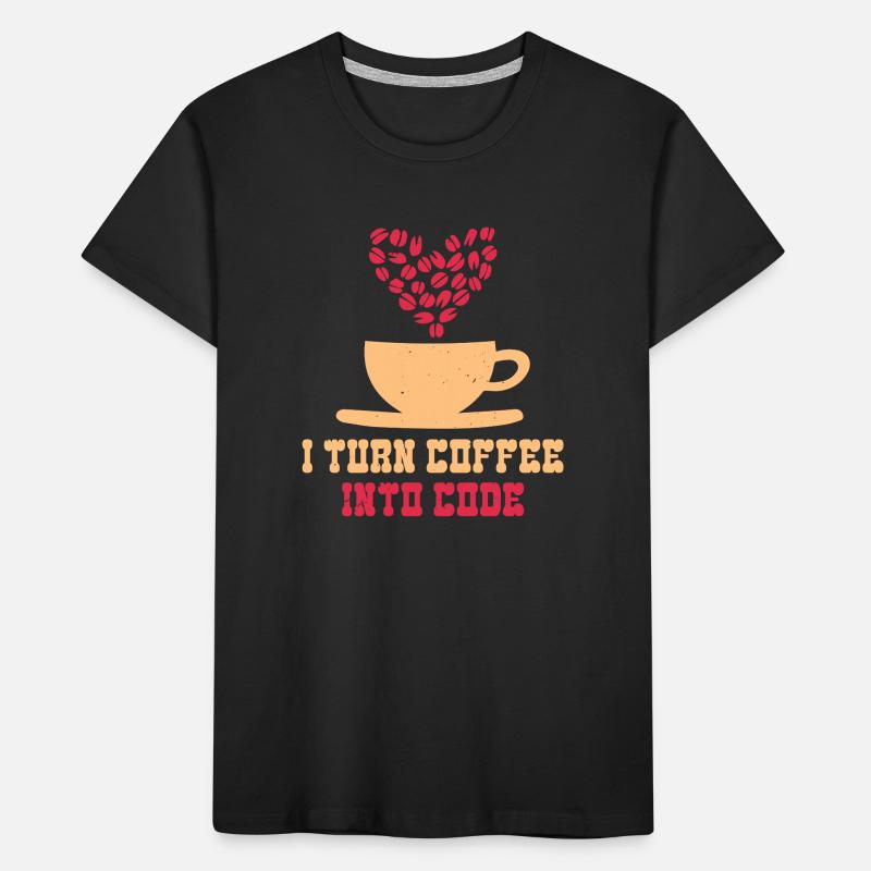 JE TRANSFORME LE CAFÉ EN CODE DRÔLE T-shirt bio Premium Enfant
