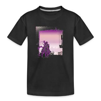 Cowboy Lustiger Cowboyhut Wild Western Country - Kinder Premium Bio T-Shirt - Schwarz - Vorne