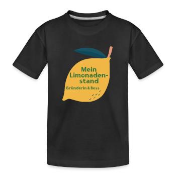 Mein erster Limonadenstand - Kinder Premium Bio T-Shirt - Schwarz - Vorne