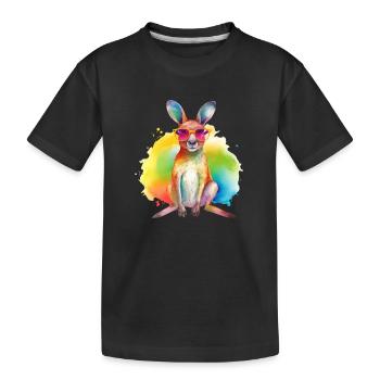 Kangourou cool coloré avec des lunettes de soleil - T-shirt bio Premium Enfant - noir - Devant