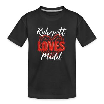 Ruhrpott Mädel Loves - Kinder Premium Bio T-Shirt - Schwarz - Vorne