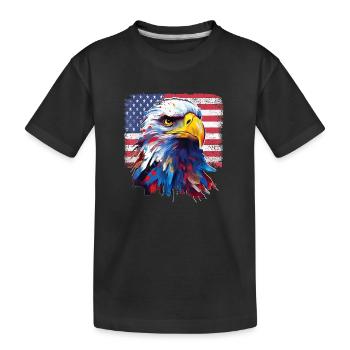 American Patriotic Eagle USA Flag 4th July Fathers - Kinder Premium Bio T-Shirt - Schwarz - Vorne