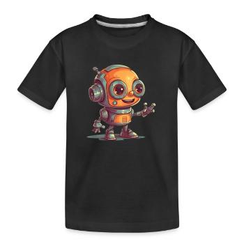 Mignon ami de la technologie robotique ondulante - T-shirt bio Premium Enfant - noir - Devant