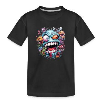 Monstre effrayant Zombie - T-shirt bio Premium Enfant - noir - Devant