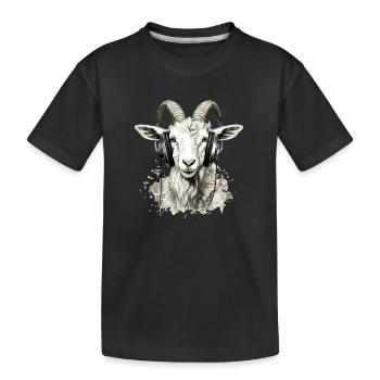 Minou la chèvre audiophile - T-shirt bio Premium Enfant - noir - Devant