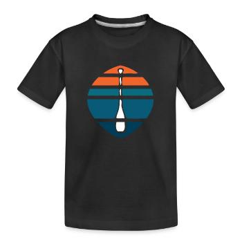 Paddel Logo Sonnenuntergang - Kinder Premium Bio T-Shirt - Schwarz - Vorne