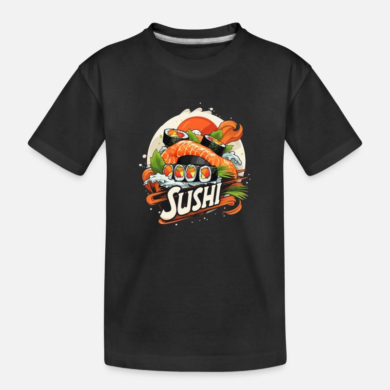 Une sélection élégante de sushis - T-shirt bio Premium Enfant - noir