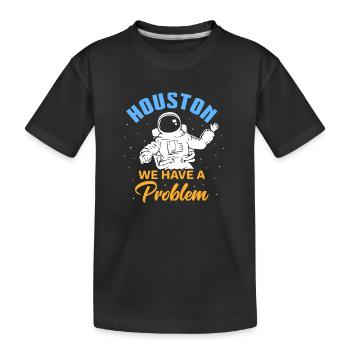 Astronaut in Houston design for proud Houston residents - Kids' Premium Organic T-Shirt - black - Front