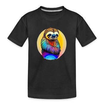 Faultier - Kinder Premium Bio T-Shirt - Schwarz - Vorne