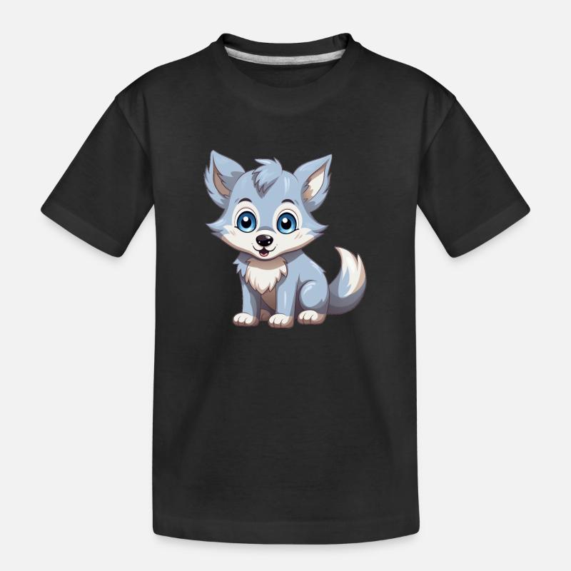 Louveteau mignon - T-shirt bio Premium Enfant - noir