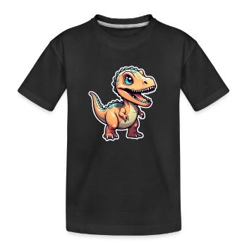 Cartoon Dinosaur - Kids' Premium Organic T-Shirt - black - Front