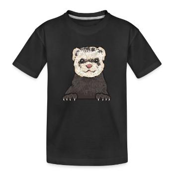 Furet, propriétaire de furet - T-shirt bio Premium Enfant - noir - Devant