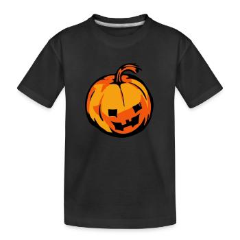 pumpkin - Kids' Premium Organic T-Shirt - black - Front
