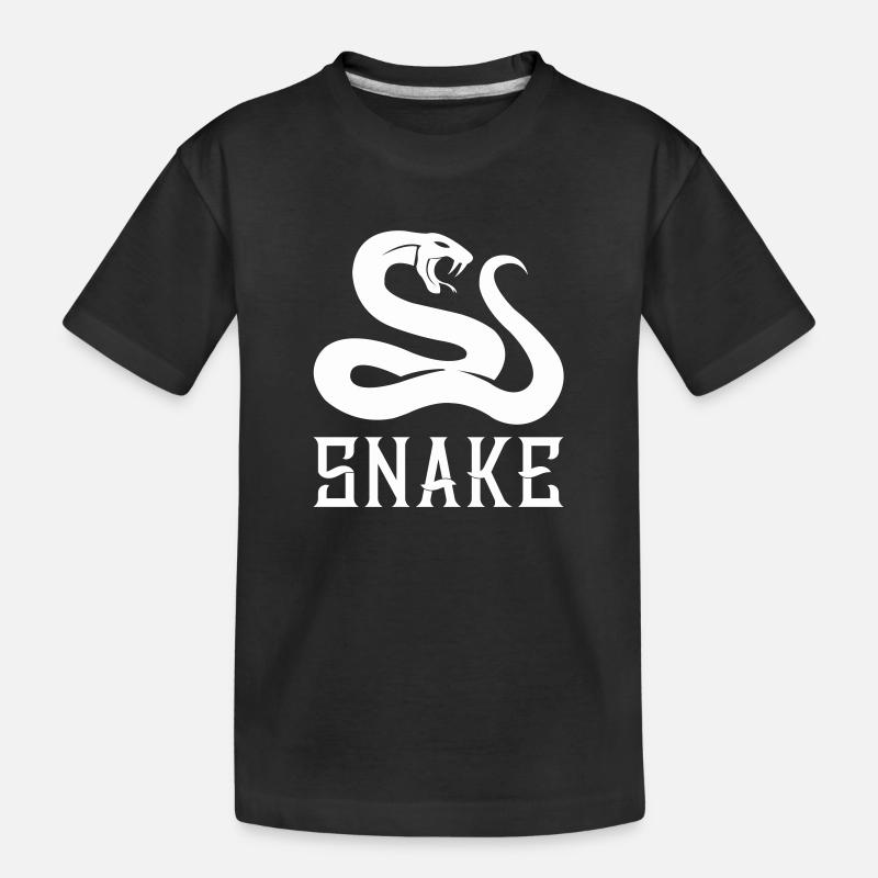 snake white - Kinder Premium Bio T-Shirt - Schwarz