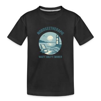 Nordseetherapie - Watt hilft immer - Kinder Premium Bio T-Shirt - Schwarz - Vorne