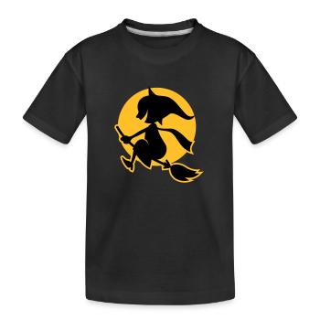 vl034b_hexe_2c - Kinder Premium Bio T-Shirt - Schwarz - Vorne