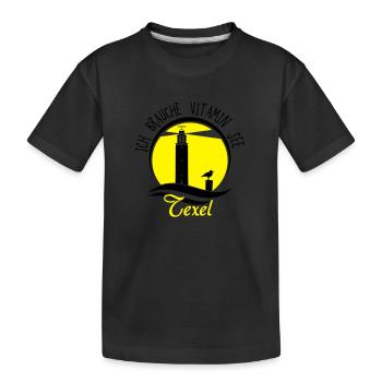 Vitamin See Texel_Leuchtt - Kinder Premium Bio T-Shirt - Schwarz - Vorne