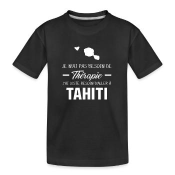 therapie tahiti - T-shirt bio Premium Enfant - noir - Devant