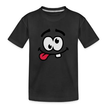 Crazy Smiley Face - T-shirt bio Premium Enfant - noir - Devant