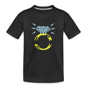 Diamantring / diamond ring (2c) - Kids' Premium Organic T-Shirt - black - Front