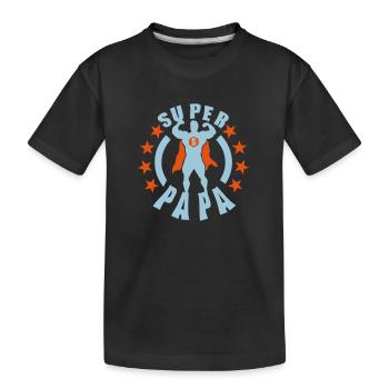 super papa muscle bodybuilder cape heros - T-shirt bio Premium Enfant - noir - Devant