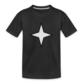 stern 4 zacken 2 farbig - Kinder Premium Bio T-Shirt - Schwarz - Vorne