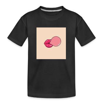 masque de drôle de visage bulle bulle de gomme - T-shirt bio Premium Enfant - noir - Devant