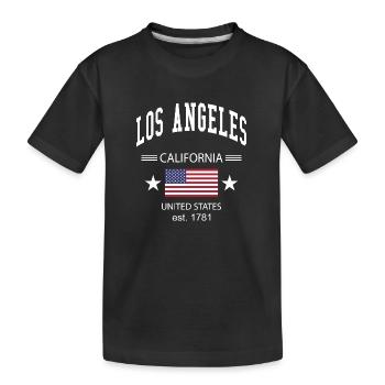 Los Angeles - Kids' Premium Organic T-Shirt - black - Front