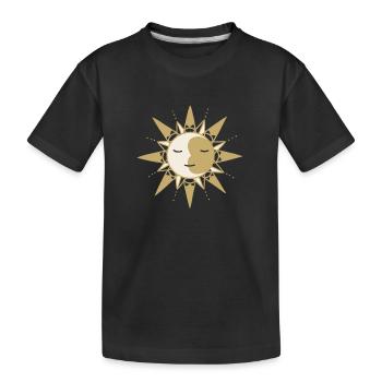 Mond und Sonne - Kinder Premium Bio T-Shirt - Schwarz - Vorne