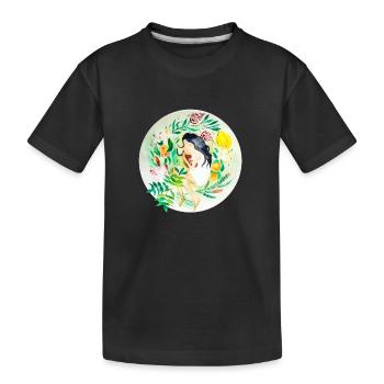 The inner child. Watercolor drawing. - Kids' Premium Organic T-Shirt - black - Front
