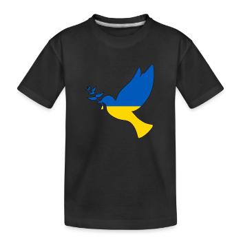 peace for ukraine - Kids' Premium Organic T-Shirt - black - Front