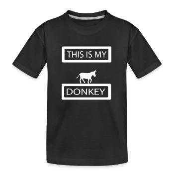 Donkey Esel - Kinder Premium Bio T-Shirt - Schwarz - Vorne