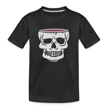 Getränk Tasse Totenkopf Horror - Kinder Premium Bio T-Shirt - Schwarz - Vorne