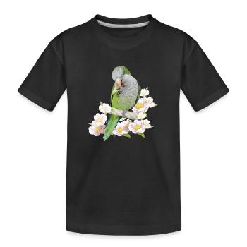 Argentinischer Sittich - Kinder Premium Bio T-Shirt - Schwarz - Vorne