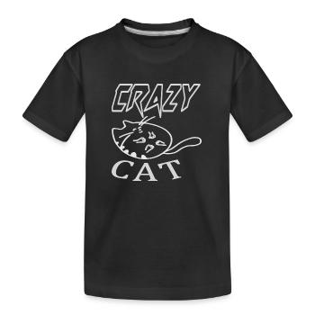 Crazy CAT complètement chat fou - T-shirt bio Premium Enfant - noir - Devant