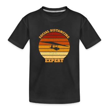Expert en distanciation sociale Deltaplane - T-shirt bio Premium Enfant - noir - Devant