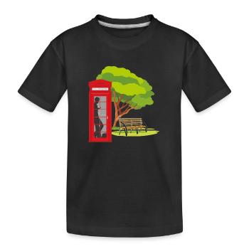 Telefonzelle im Park - Kinder Premium Bio T-Shirt - Schwarz - Vorne