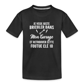 je veux juste bricoler / cadeau humour bricoleur - T-shirt bio Premium Enfant - noir - Devant