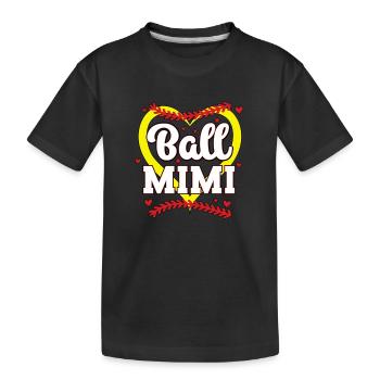 Ball Mimi Softball Baseball Mimi Grandma - Kinder Premium Bio T-Shirt - Schwarz - Vorne