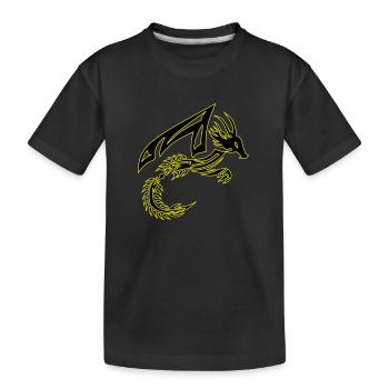 Tribal Black and Yellow Dragon - Kids' Premium Organic T-Shirt - black - Front
