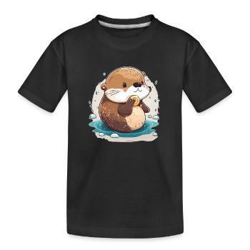 Loutre de mer - T-shirt bio Premium Enfant - noir - Devant