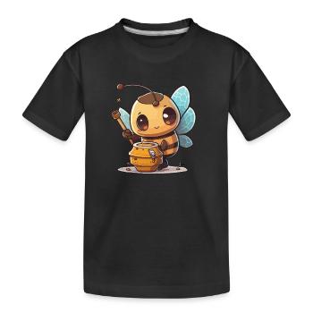 Honigbiene - Kinder Premium Bio T-Shirt - Schwarz - Vorne