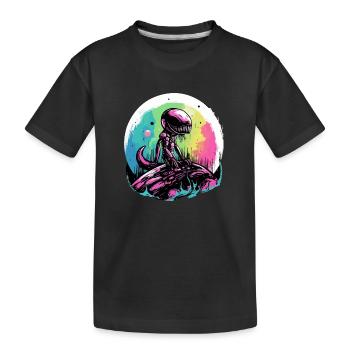 Ali the Alien - Kids' Premium Organic T-Shirt - black - Front